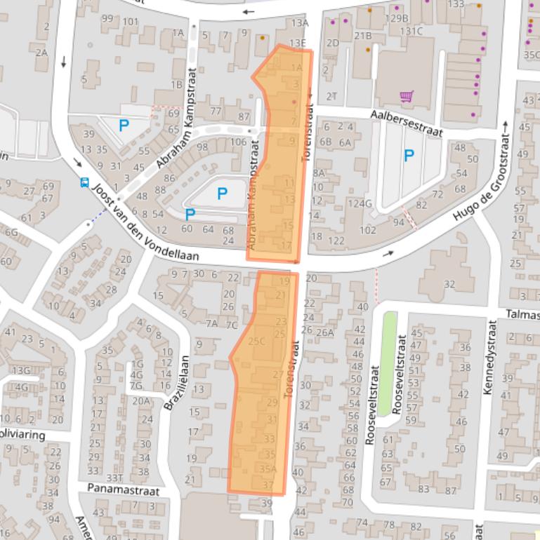 Kaart van postcodegebied 5151JJ.
