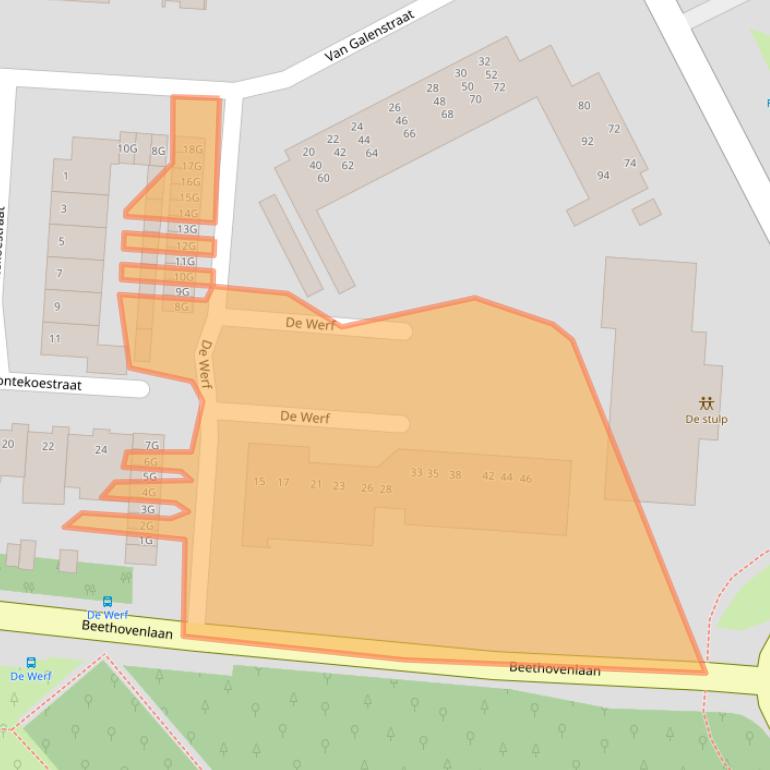 Kaart van postcodegebied 5151NH.