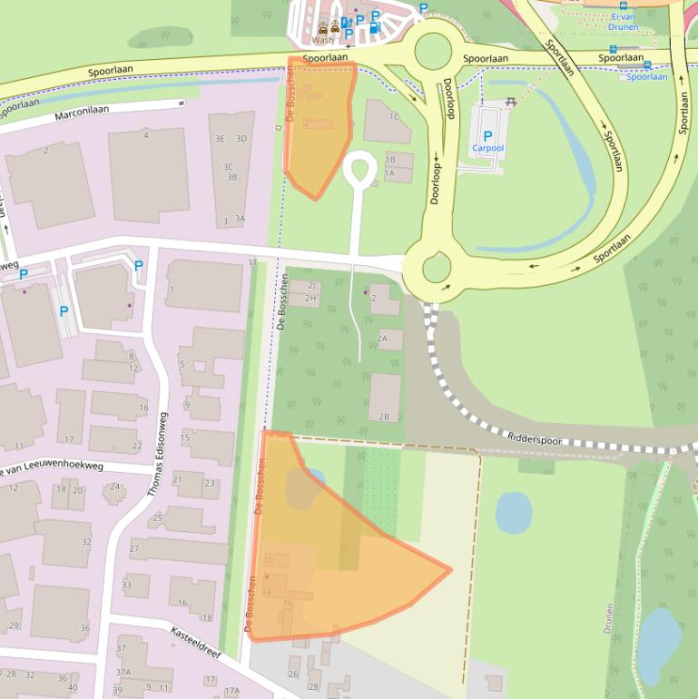 Kaart van postcodegebied 5151RT.