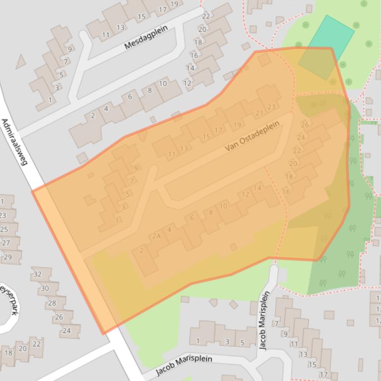 Kaart van postcodegebied 5151SW.