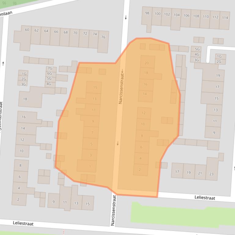 Kaart van postcodegebied 5151TT.
