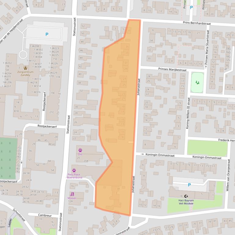 Kaart van postcodegebied 5151VT.