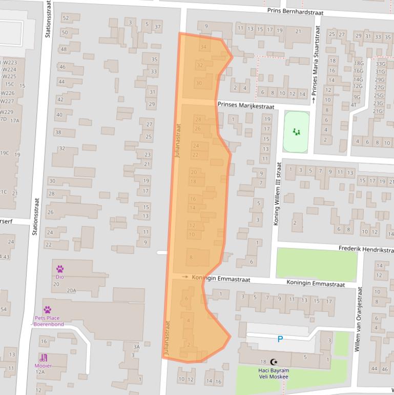 Kaart van postcodegebied 5151VV.
