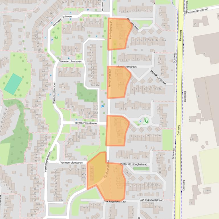 Kaart van postcodegebied 5151WB.