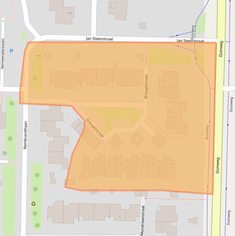 Kaart van postcodegebied 5151WD.