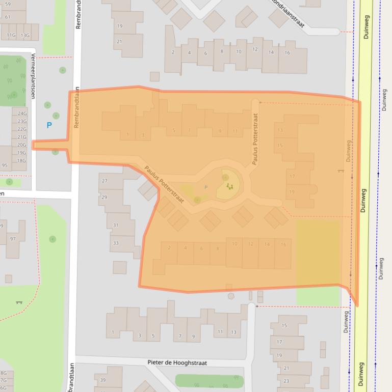 Kaart van postcodegebied 5151WG.