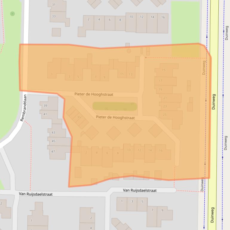 Kaart van postcodegebied 5151WH.