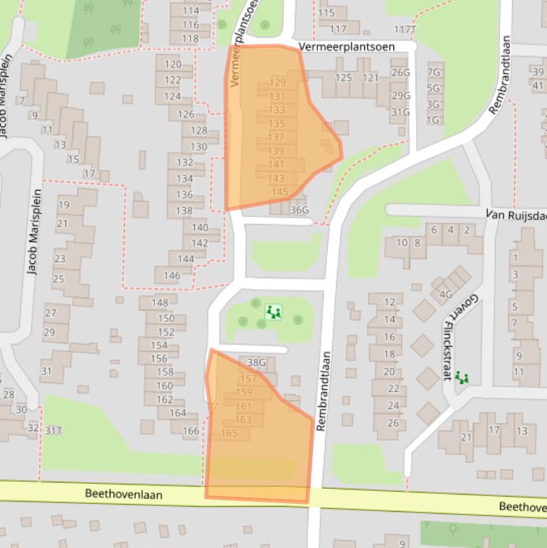 Kaart van postcodegebied 5151WS.