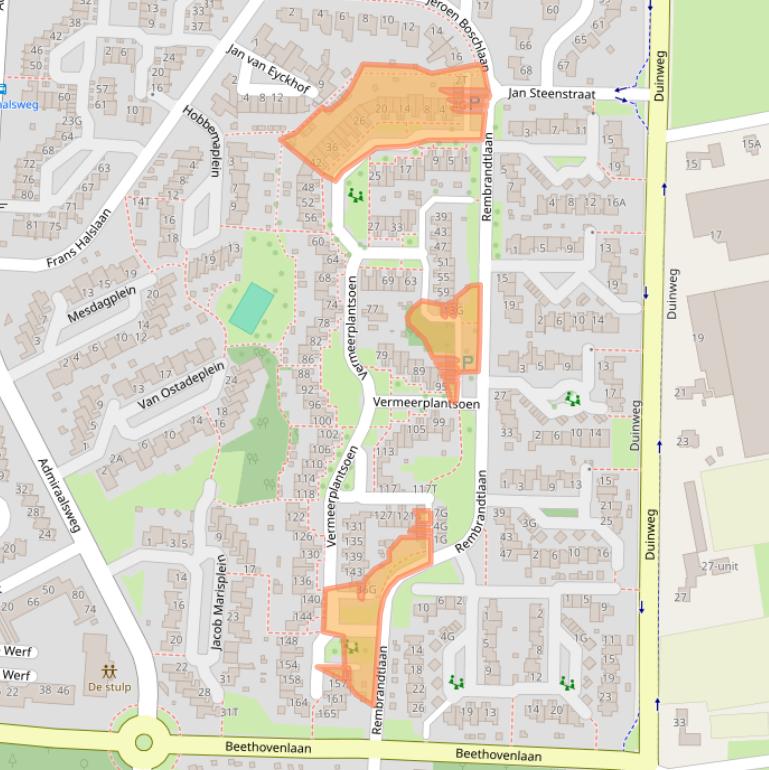 Kaart van postcodegebied 5151WT.