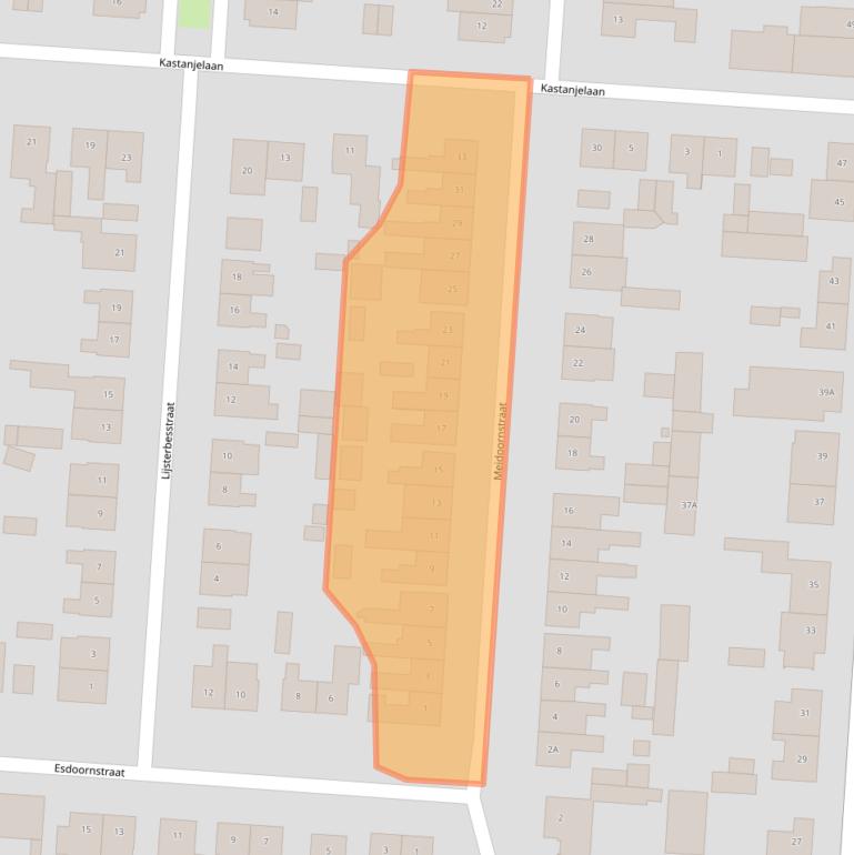 Kaart van postcodegebied 5151XA.