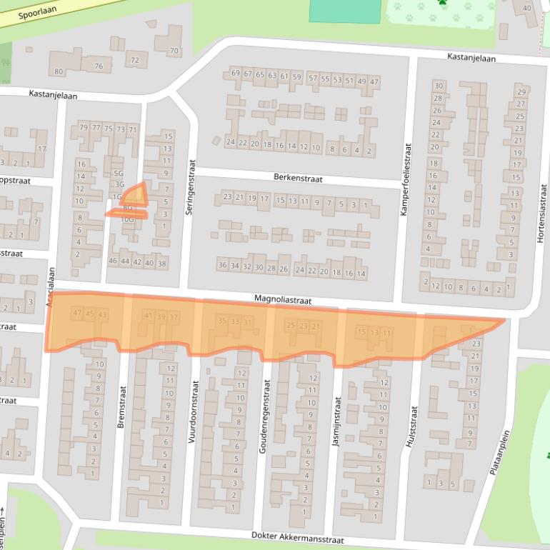 Kaart van postcodegebied 5151XG.