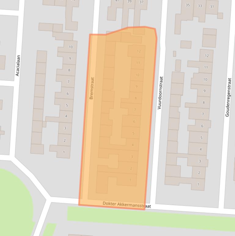 Kaart van postcodegebied 5151XR.