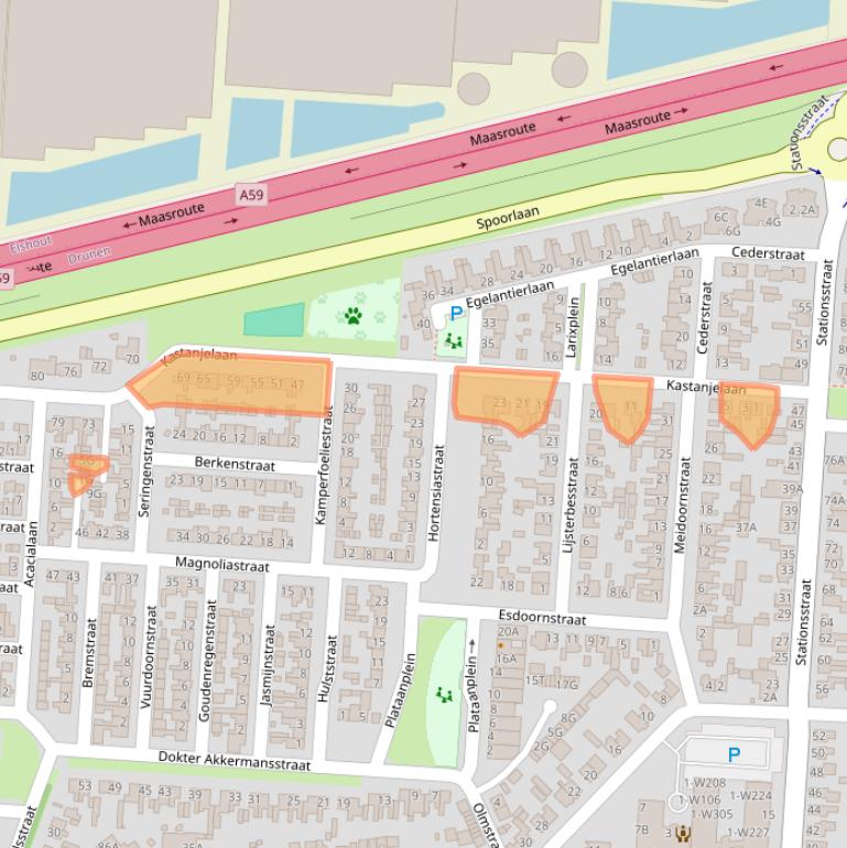 Kaart van postcodegebied 5151ZN.