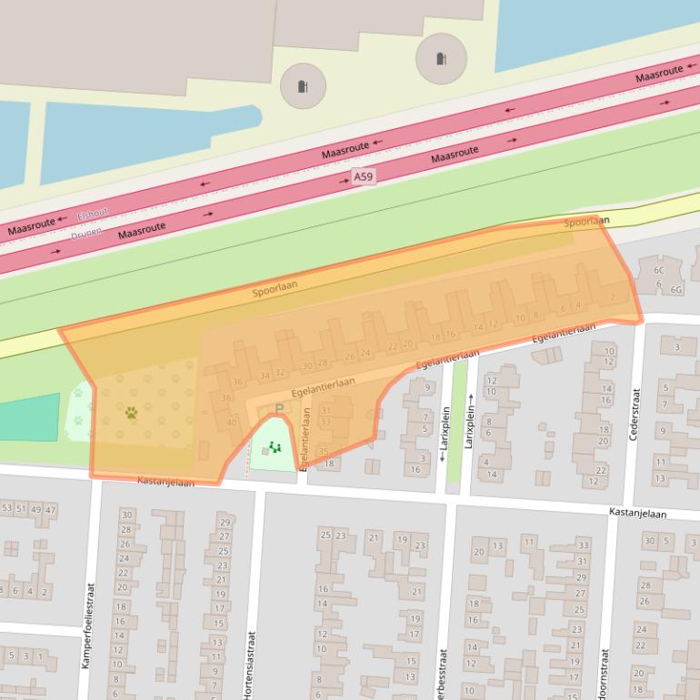 Kaart van postcodegebied 5151ZT.