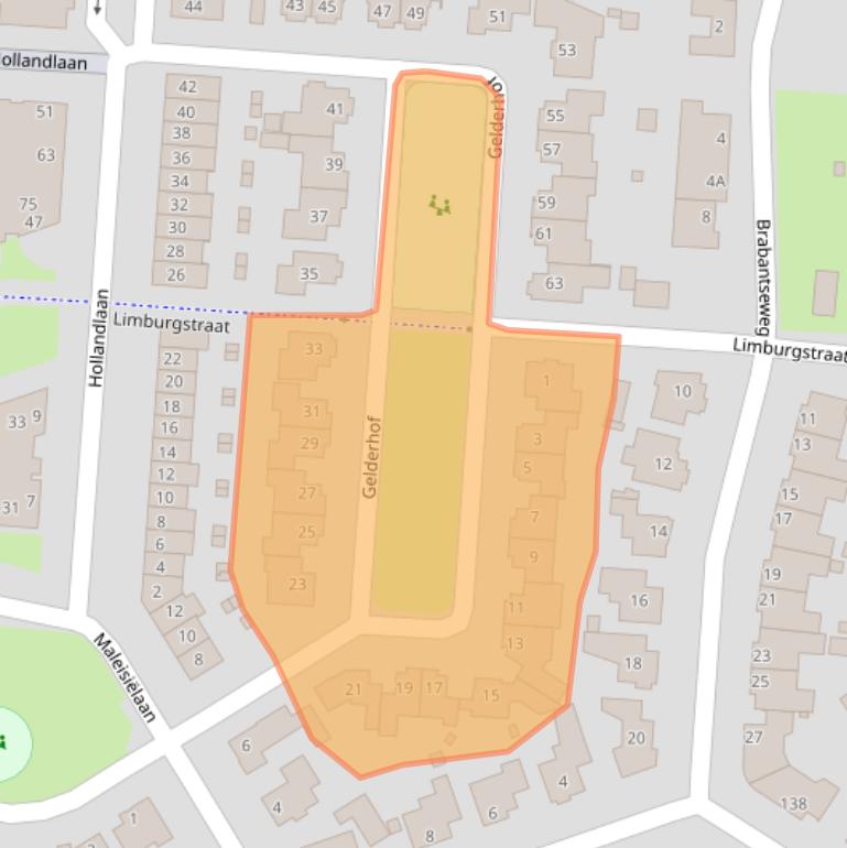 Kaart van postcodegebied 5152GA.