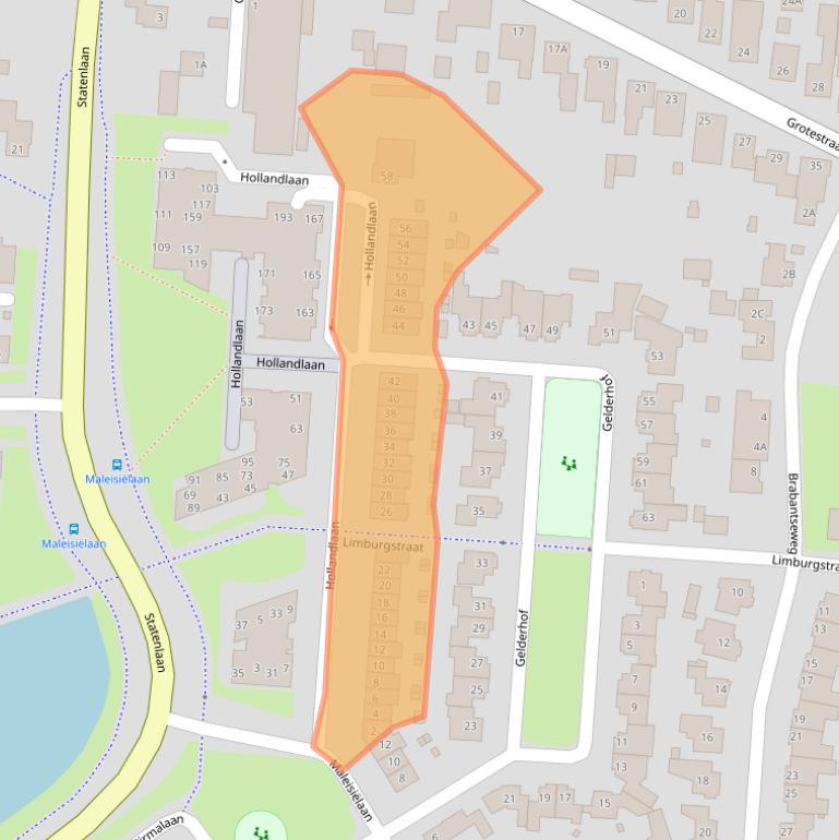 Kaart van postcodegebied 5152GG.