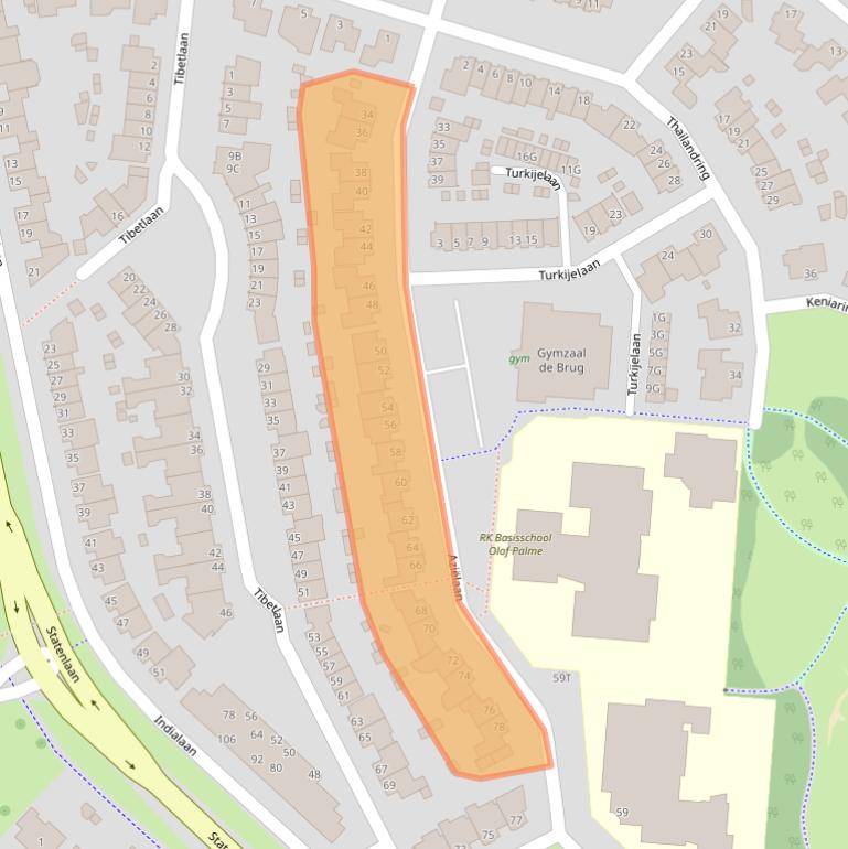 Kaart van postcodegebied 5152JD.