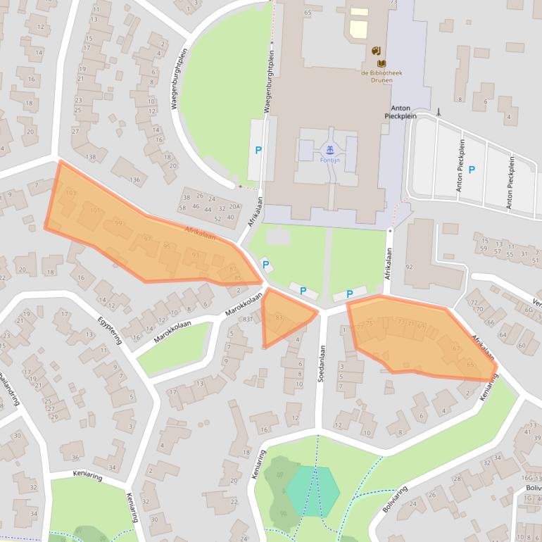 Kaart van postcodegebied 5152MB.