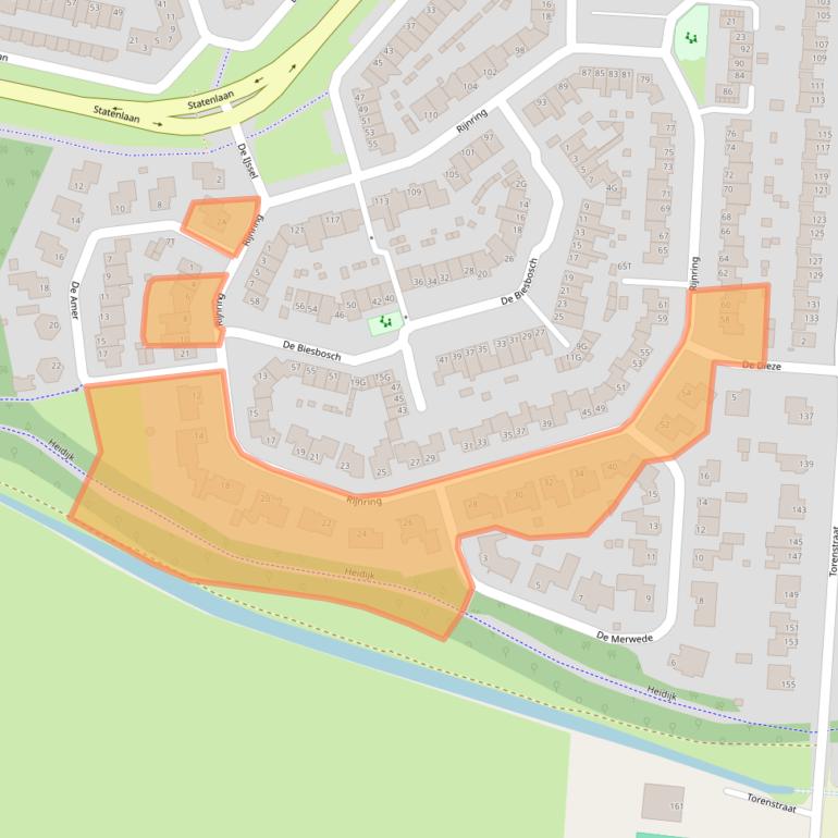 Kaart van postcodegebied 5152RA.
