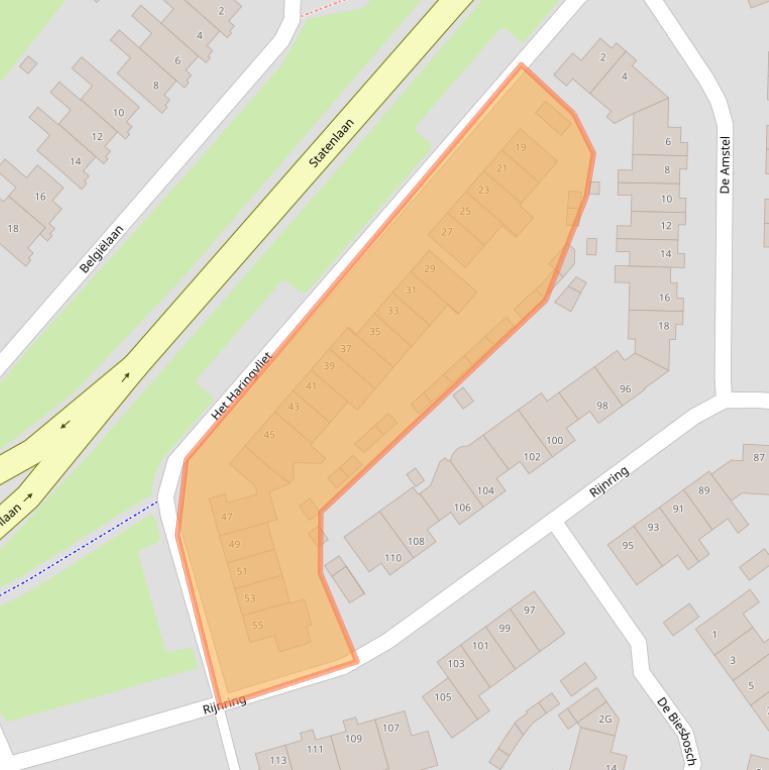 Kaart van postcodegebied 5152RT.