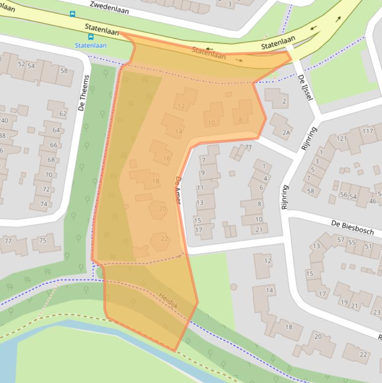 Kaart van postcodegebied 5152RW.