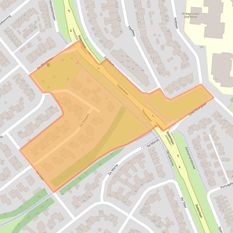 Kaart van postcodegebied 5152VB.