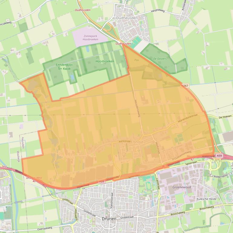 Kaart van postcodegebied 5154.
