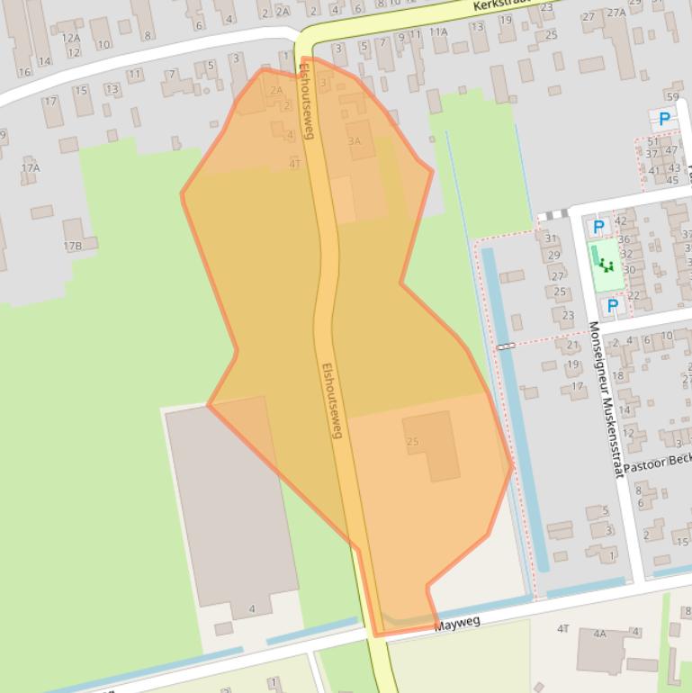 Kaart van postcodegebied 5154AS.