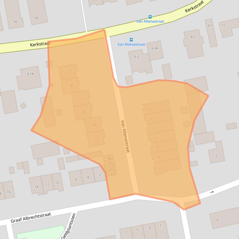 Kaart van postcodegebied 5154AZ.