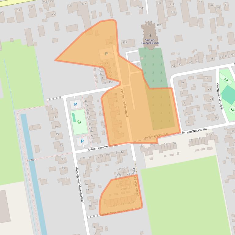Kaart van postcodegebied 5154BH.