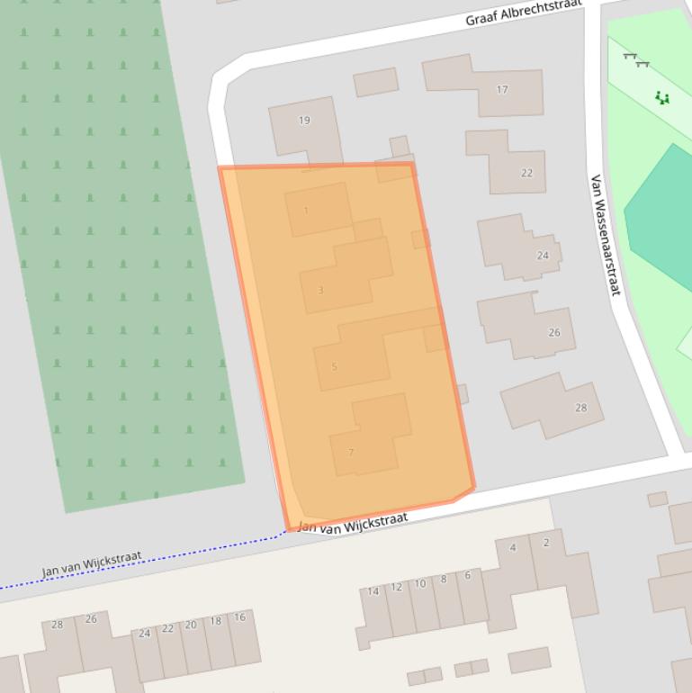 Kaart van postcodegebied 5154BW.
