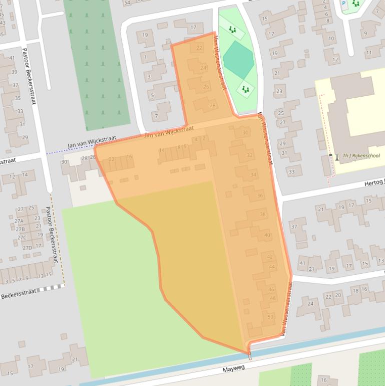 Kaart van postcodegebied 5154BZ.