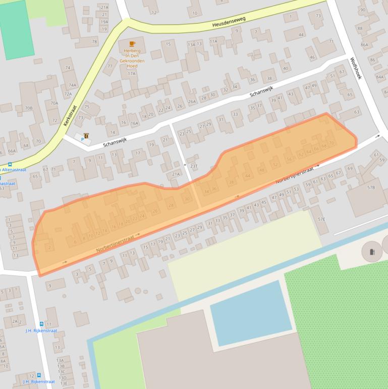 Kaart van postcodegebied 5154EE.