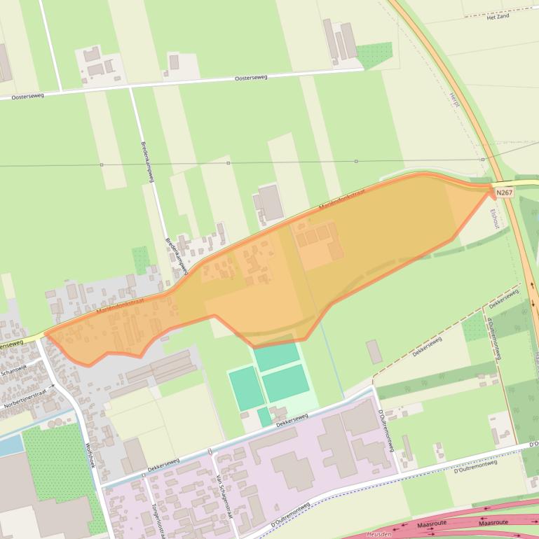 Kaart van postcodegebied 5154EG.