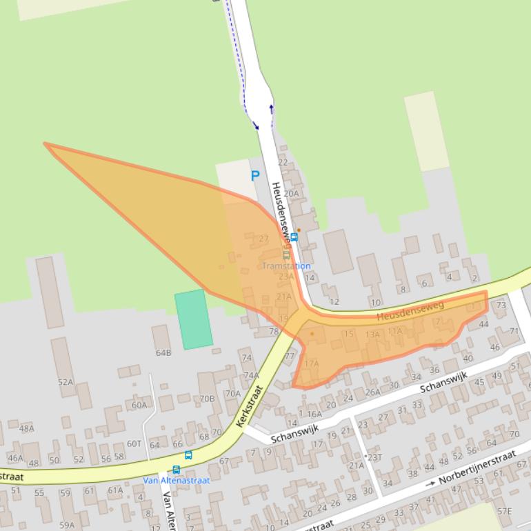 Kaart van postcodegebied 5154EJ.