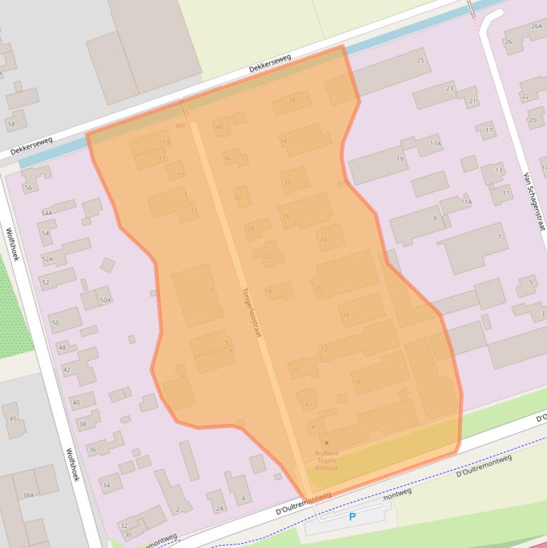 Kaart van postcodegebied 5154PH.