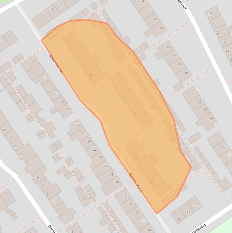 Kaart van postcodegebied 5156AA.