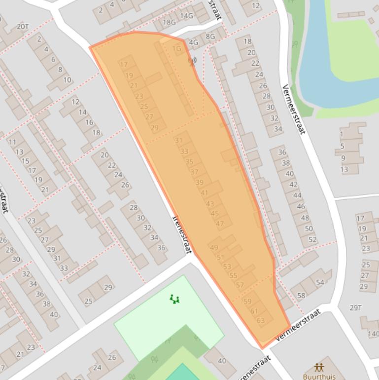 Kaart van postcodegebied 5156AC.