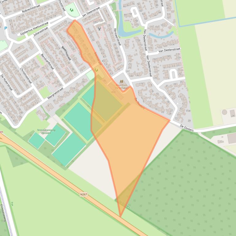 Kaart van postcodegebied 5156AD.