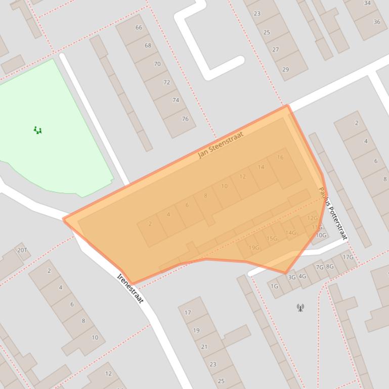 Kaart van postcodegebied 5156AE.