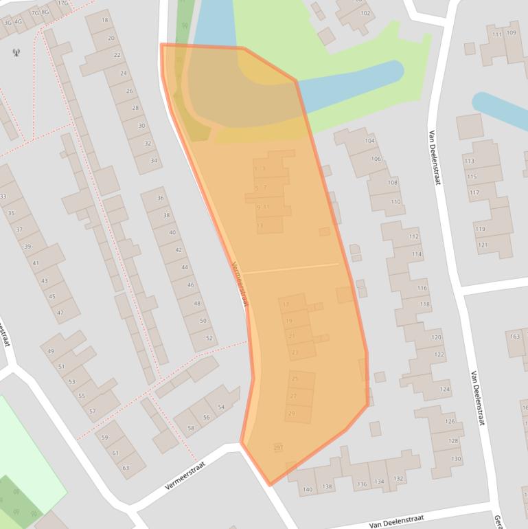 Kaart van postcodegebied 5156AG.