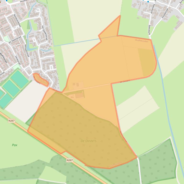 Kaart van postcodegebied 5156AJ.