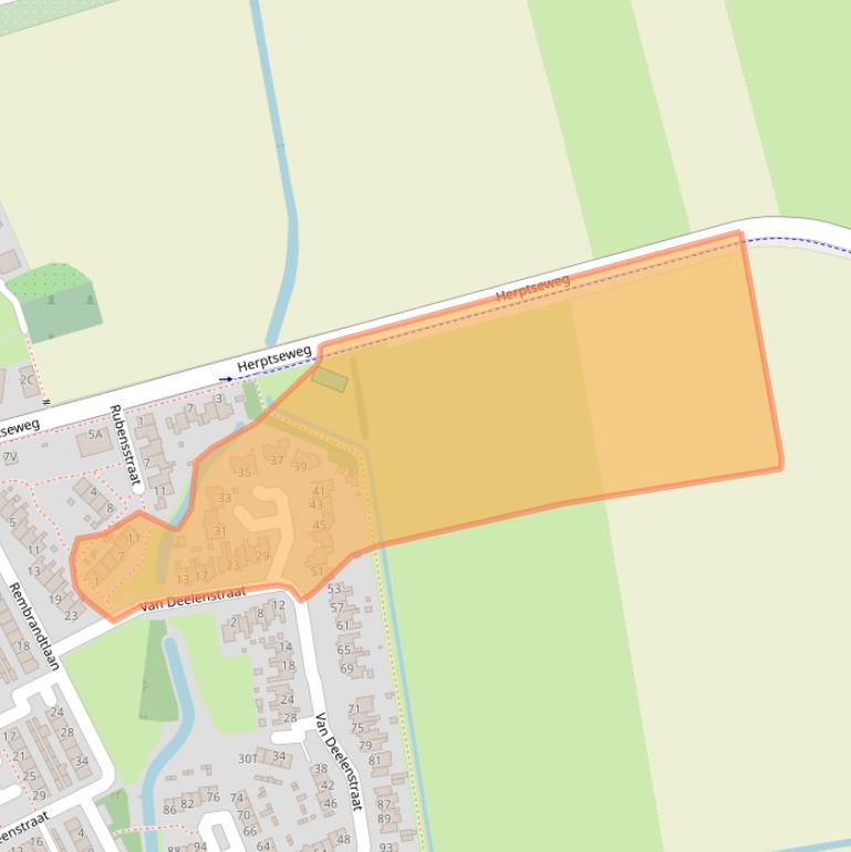 Kaart van postcodegebied 5156AL.