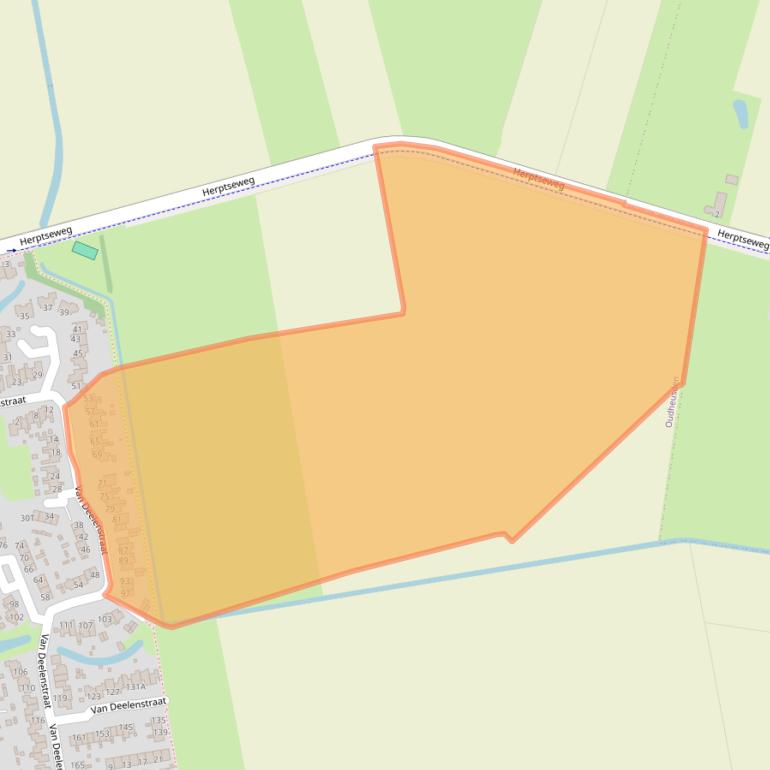 Kaart van postcodegebied 5156AM.