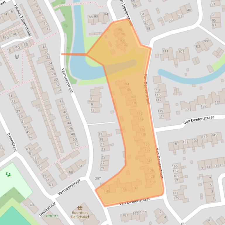 Kaart van postcodegebied 5156AT.