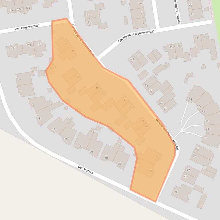 Kaart van postcodegebied 5156AW.