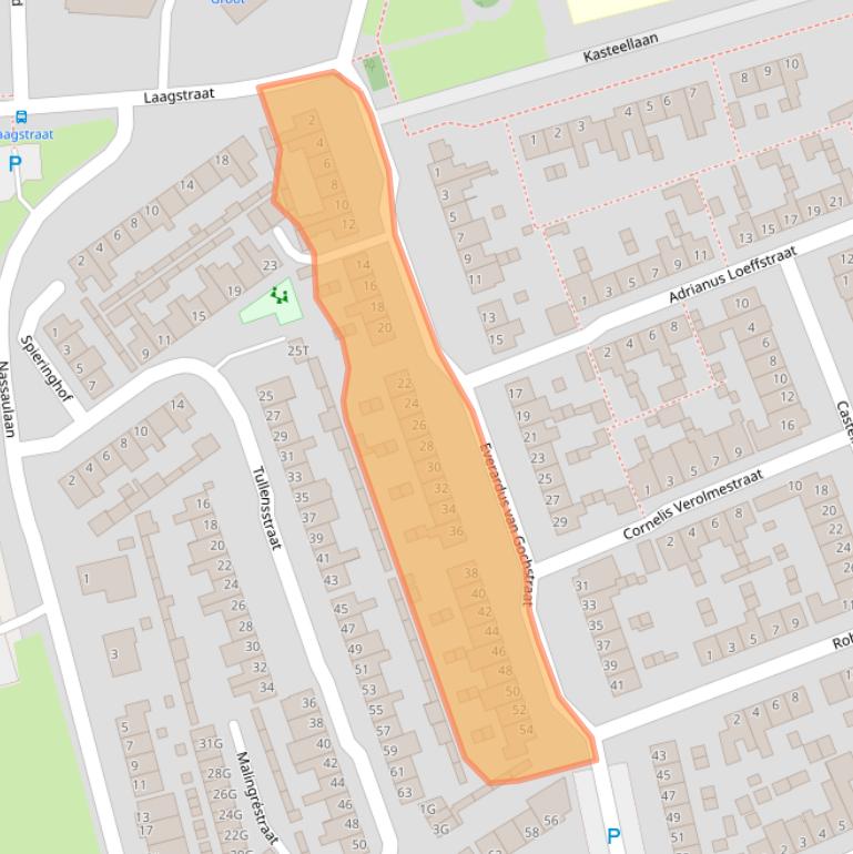 Kaart van postcodegebied 5156CC.