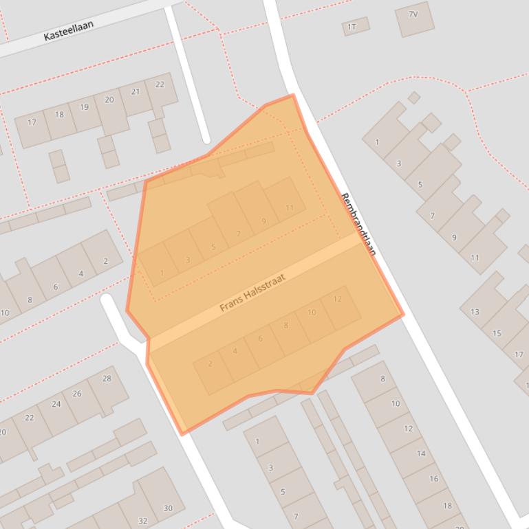 Kaart van postcodegebied 5156JA.