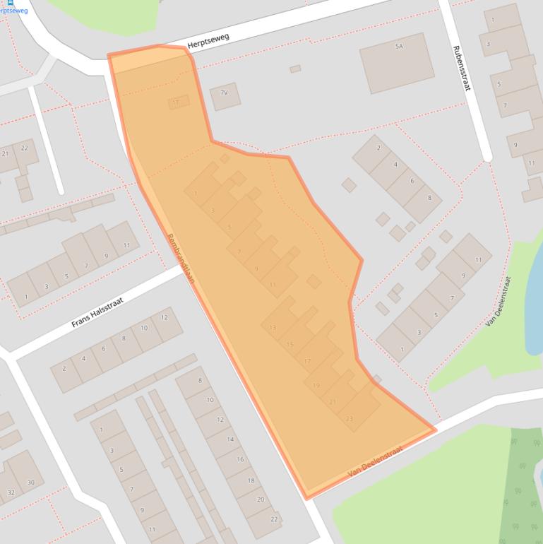 Kaart van postcodegebied 5156JE.