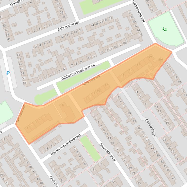 Kaart van postcodegebied 5156LG.